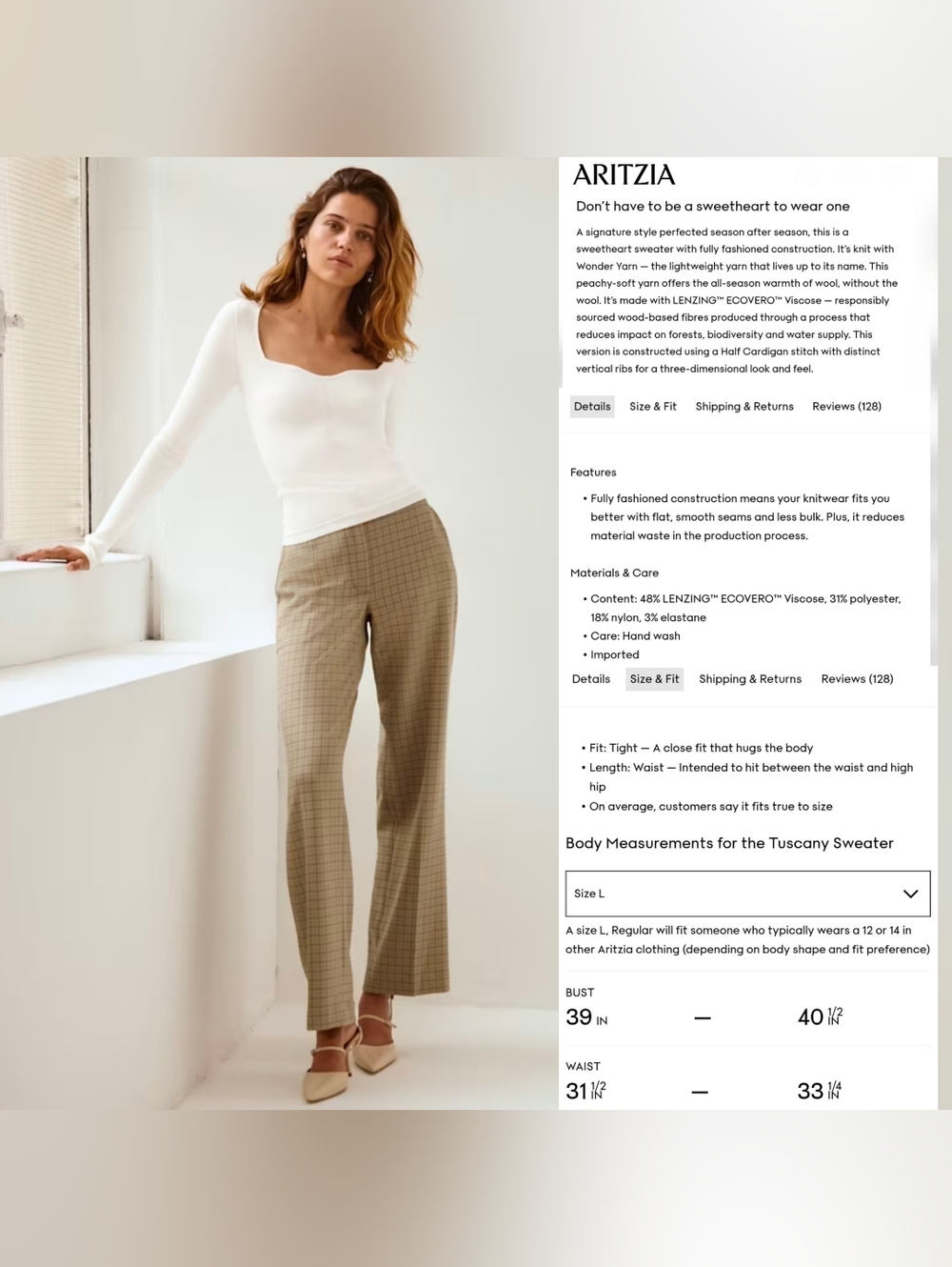 Aritzia Wilfred Heather Birch Tuscany Long Sleeve Knit Top - Picture 15 of 16